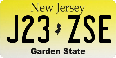 NJ license plate J23ZSE