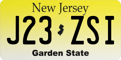 NJ license plate J23ZSI