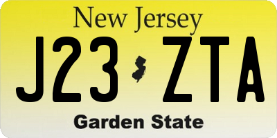 NJ license plate J23ZTA