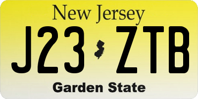 NJ license plate J23ZTB