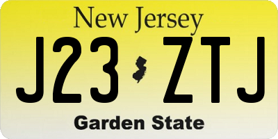NJ license plate J23ZTJ