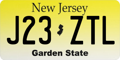 NJ license plate J23ZTL