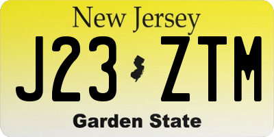 NJ license plate J23ZTM