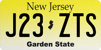NJ license plate J23ZTS