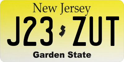 NJ license plate J23ZUT