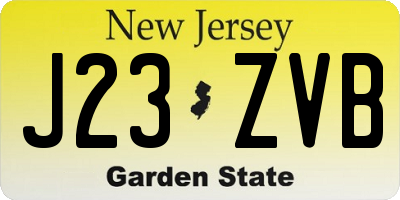 NJ license plate J23ZVB