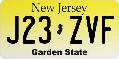 NJ license plate J23ZVF