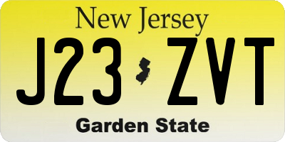 NJ license plate J23ZVT