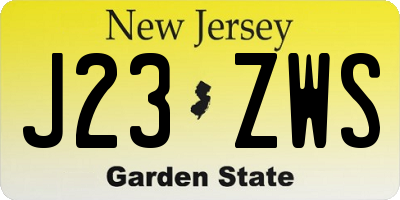 NJ license plate J23ZWS