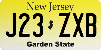 NJ license plate J23ZXB