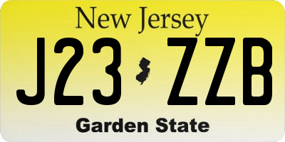 NJ license plate J23ZZB