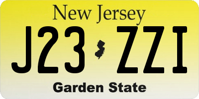 NJ license plate J23ZZI