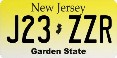 NJ license plate J23ZZR