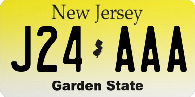 NJ license plate J24AAA