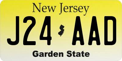 NJ license plate J24AAD