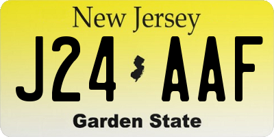NJ license plate J24AAF