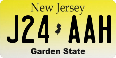 NJ license plate J24AAH