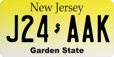 NJ license plate J24AAK