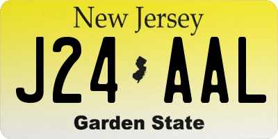 NJ license plate J24AAL