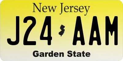 NJ license plate J24AAM