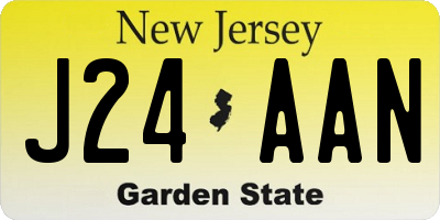 NJ license plate J24AAN