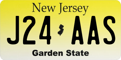 NJ license plate J24AAS