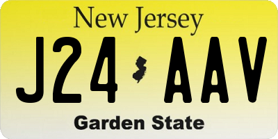 NJ license plate J24AAV