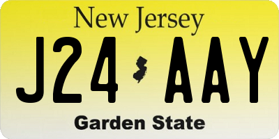 NJ license plate J24AAY