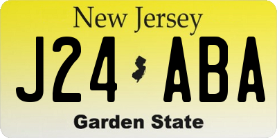 NJ license plate J24ABA