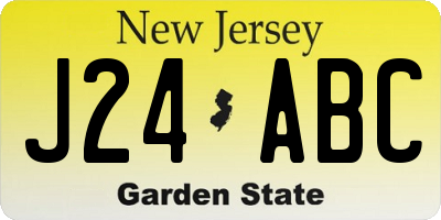 NJ license plate J24ABC