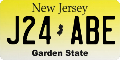 NJ license plate J24ABE