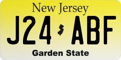 NJ license plate J24ABF