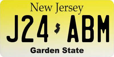 NJ license plate J24ABM