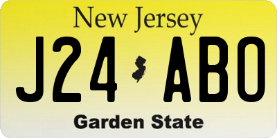 NJ license plate J24ABO