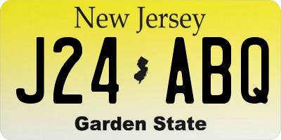 NJ license plate J24ABQ