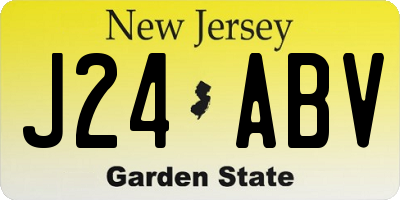 NJ license plate J24ABV