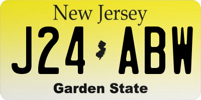 NJ license plate J24ABW