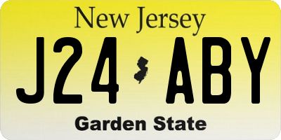 NJ license plate J24ABY
