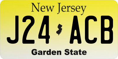 NJ license plate J24ACB