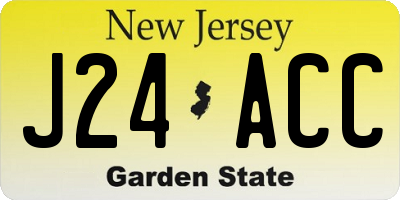 NJ license plate J24ACC