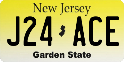 NJ license plate J24ACE
