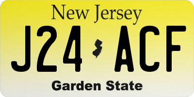 NJ license plate J24ACF