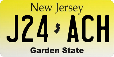 NJ license plate J24ACH