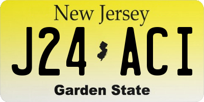 NJ license plate J24ACI