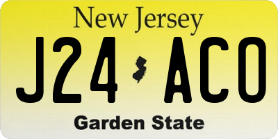 NJ license plate J24ACO