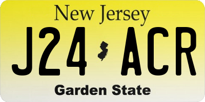 NJ license plate J24ACR