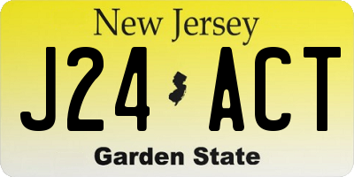 NJ license plate J24ACT