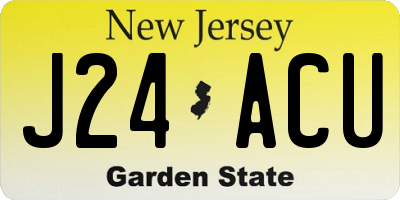 NJ license plate J24ACU