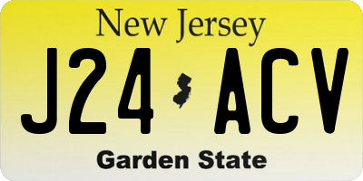 NJ license plate J24ACV