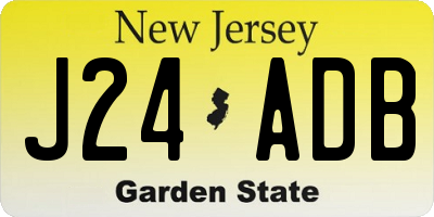 NJ license plate J24ADB